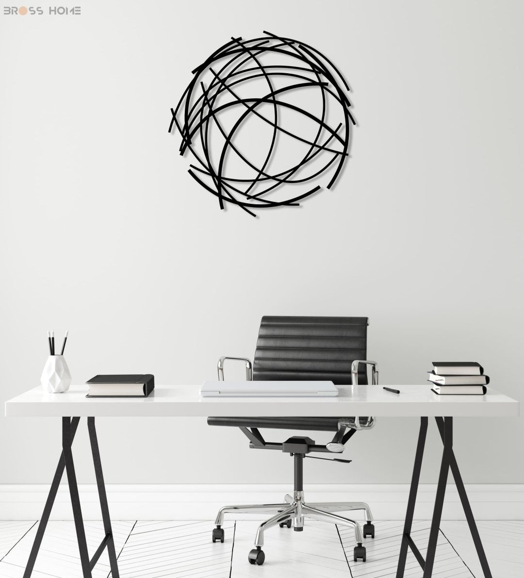 Round Abstract Wall Art - BrossHome Metal Wall Art
