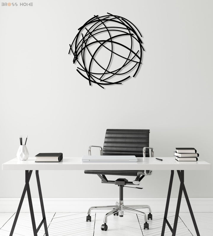 Round Abstract Wall Art - BrossHome Metal Wall Art