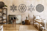 Sacred Geometry Metal Wall Art Set of 4 - BrossHome Metal Wall Art