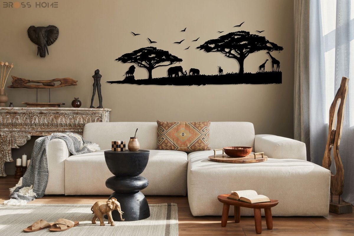 Safari Animal Wall Decor - BrossHome Metal Wall Art