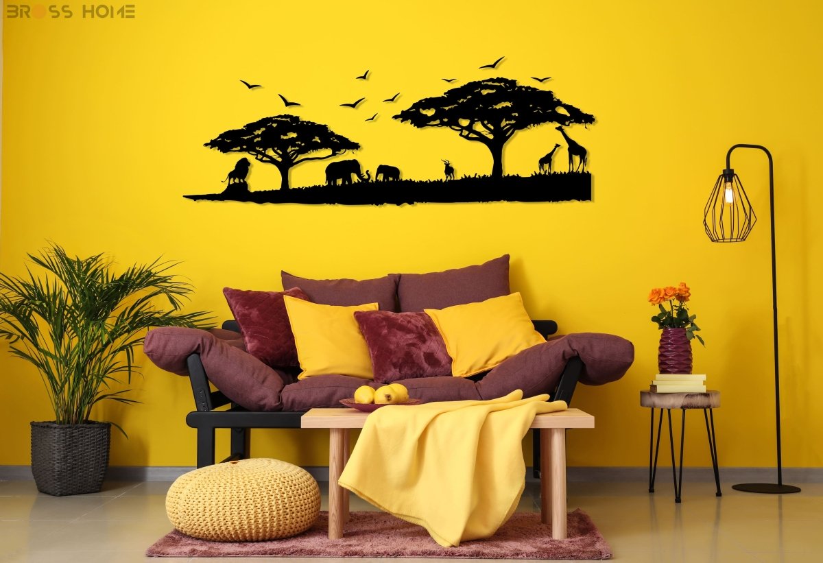 Safari Animal Wall Decor - BrossHome Metal Wall Art