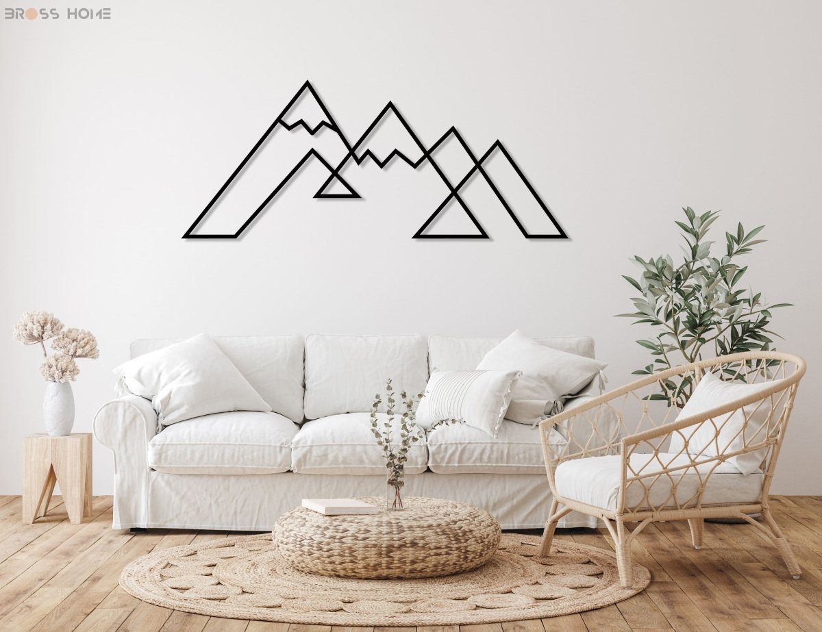 Snowy Mountain Metal Wall Decor - BrossHome Metal Wall Art