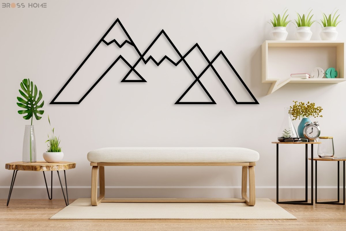 Snowy Mountain Metal Wall Decor - BrossHome Metal Wall Art