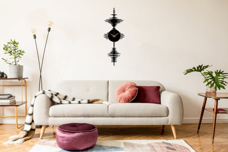 Soundwave Metal Wall Clock - BrossHome Metal Wall Art