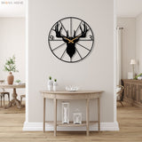 Stag Head Wall Clock - BrossHome Metal Wall Art