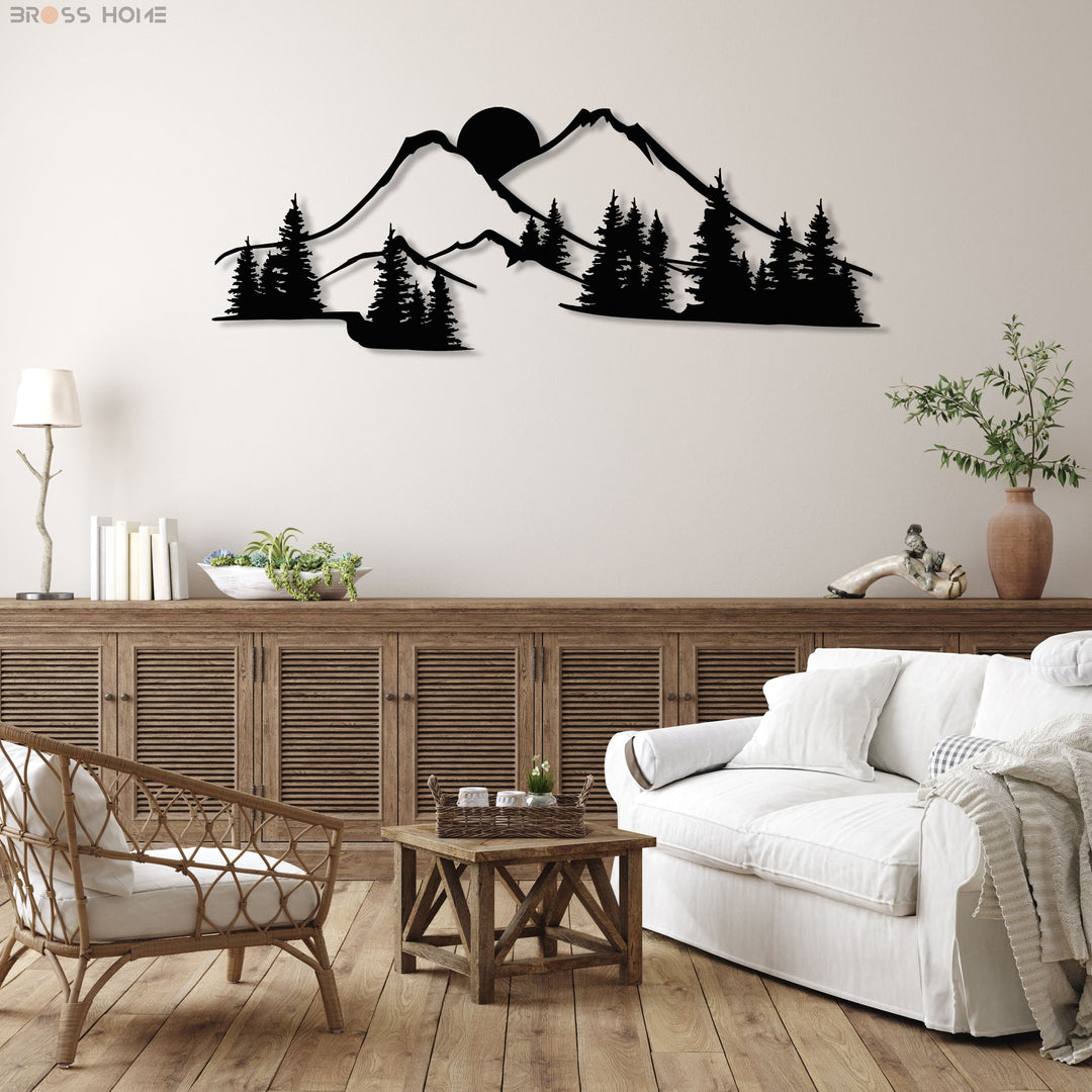 The Black Forest Mountain Metal Wall Art - BrossHome