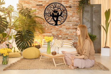 Tree Of Life Wall Clock - BrossHome Metal Wall Art