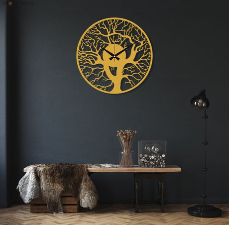 Tree Of Life Wall Clock - BrossHome Metal Wall Art