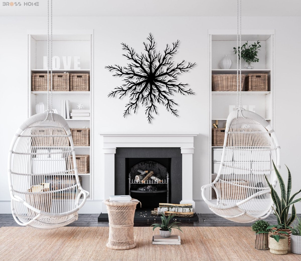 Tree Root Metal Wall Decor - BrossHome Metal Wall Art