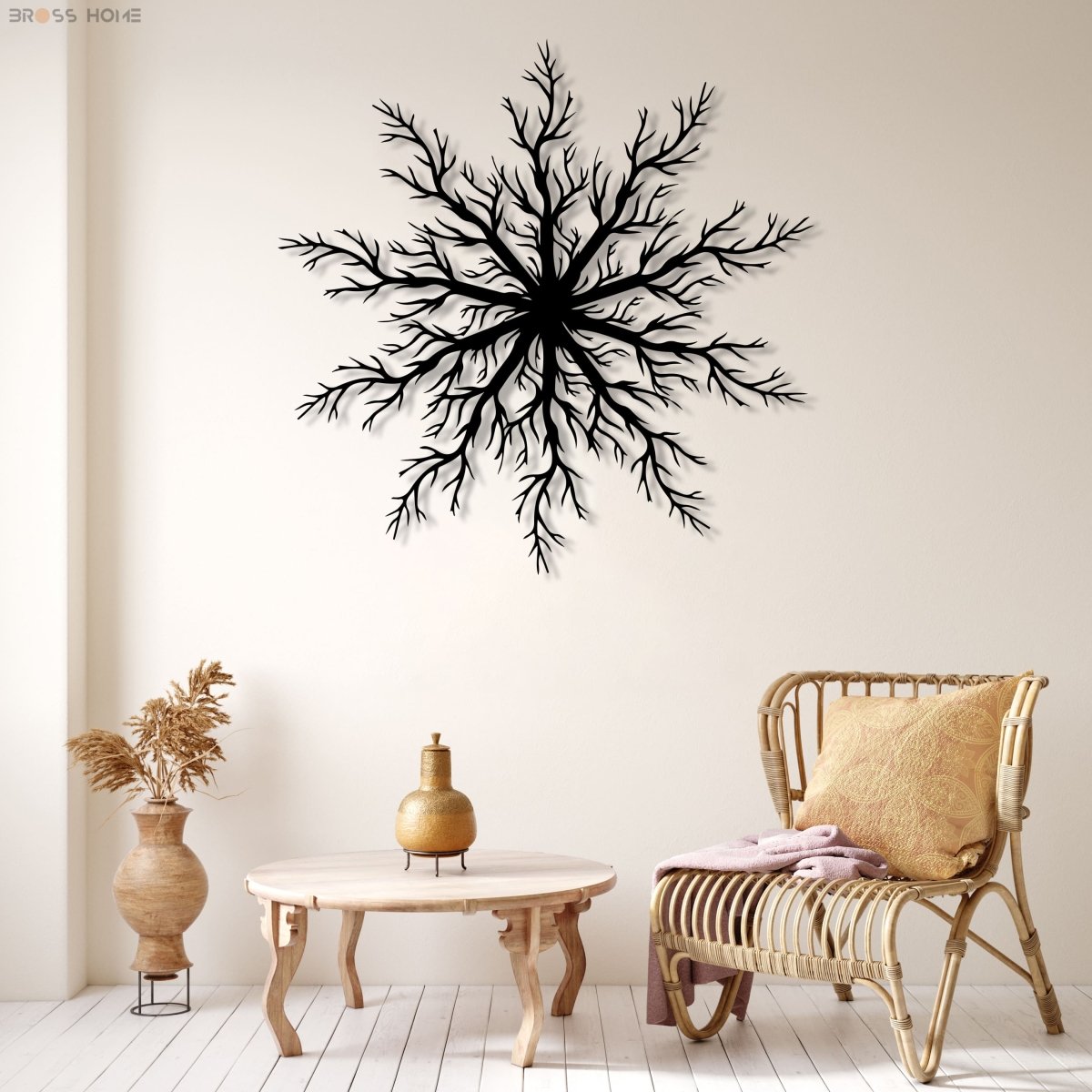 Tree Root Metal Wall Decor - BrossHome Metal Wall Art