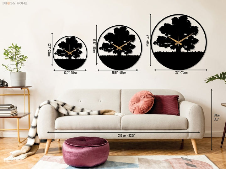Tree Wall Clock - BrossHome Metal Wall Art