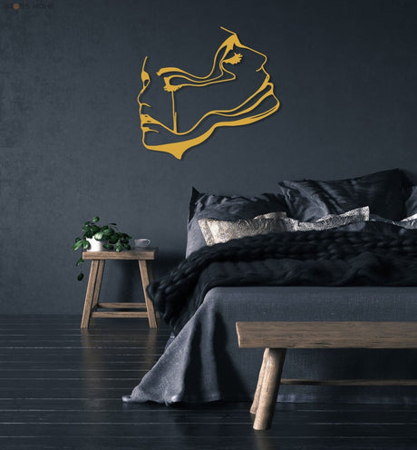 Two Women Face Metal Wall Art - BrossHome Metal Wall Art