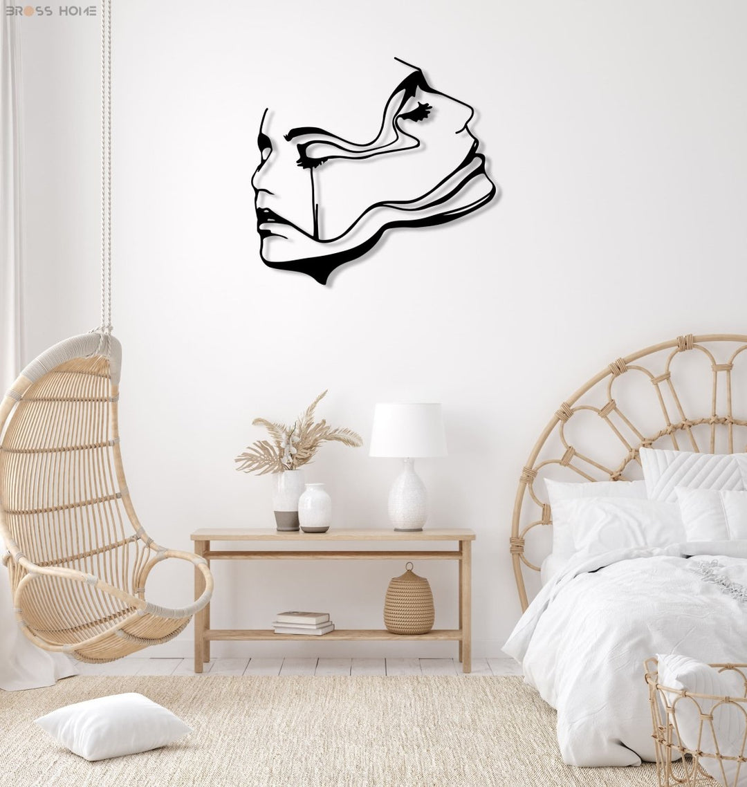 Two Women Face Metal Wall Art - BrossHome Metal Wall Art