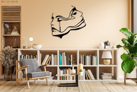Two Women Face Metal Wall Art - BrossHome Metal Wall Art