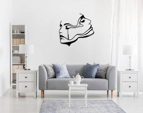 Two Women Face Metal Wall Art - BrossHome Metal Wall Art