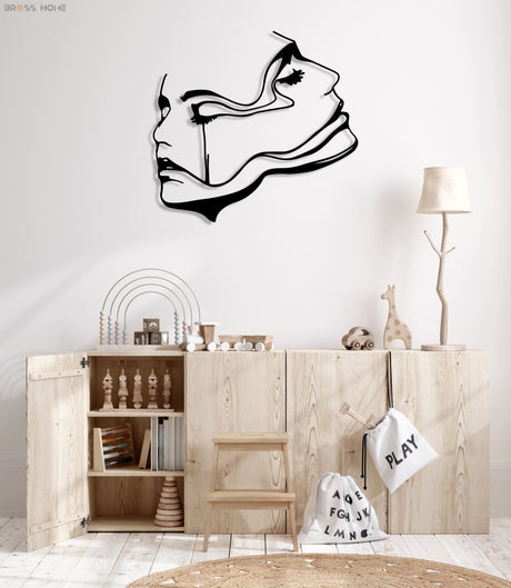 Two Women Face Metal Wall Art - BrossHome Metal Wall Art
