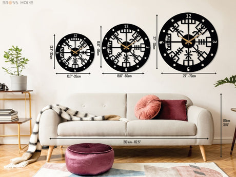 Vegvisir Metal Wall Clock - BrossHome Metal Wall Art