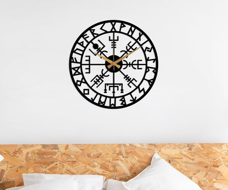 Viking Metal Wall Clock Art - BrossHome Metal Wall Art