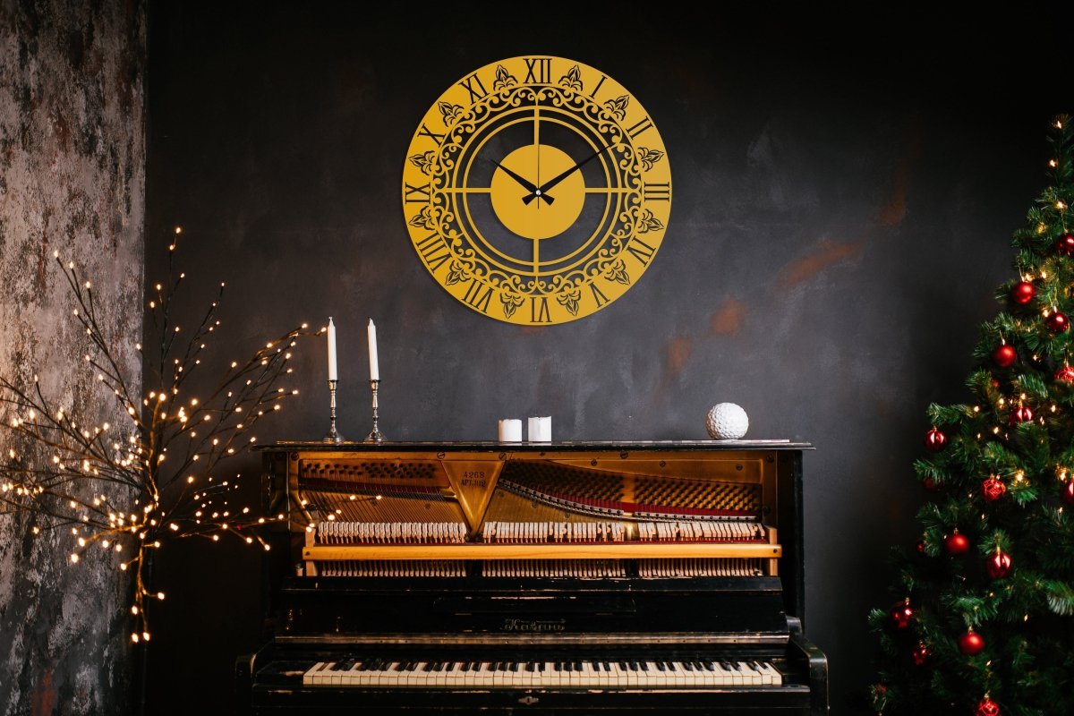 Vintage Roman Numeral Clock - BrossHome Metal Wall Art