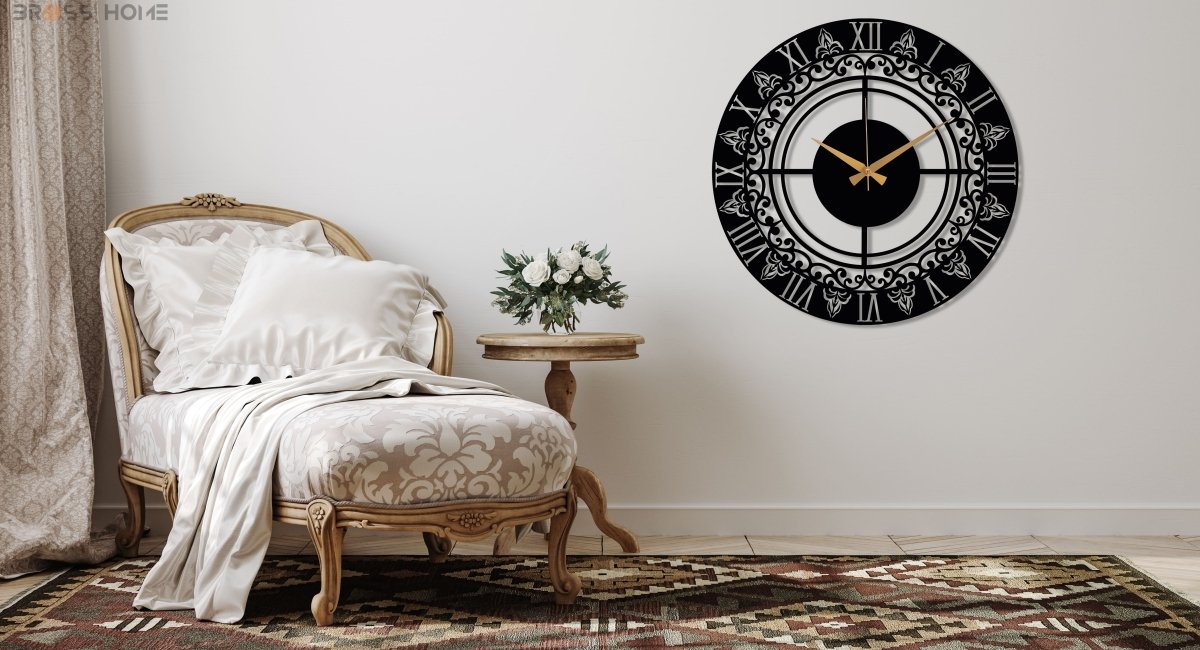 Vintage Roman Numeral Clock - BrossHome Metal Wall Art