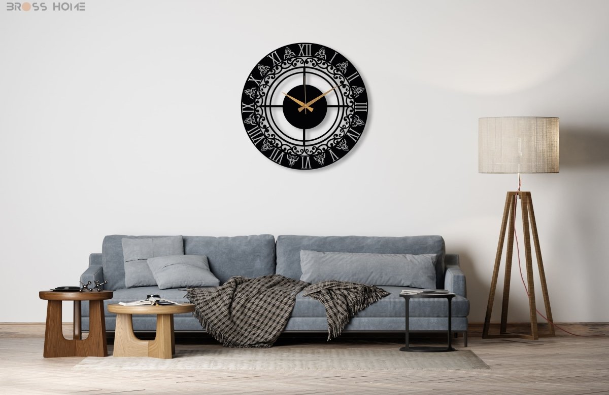 Vintage Roman Numeral Clock - BrossHome Metal Wall Art