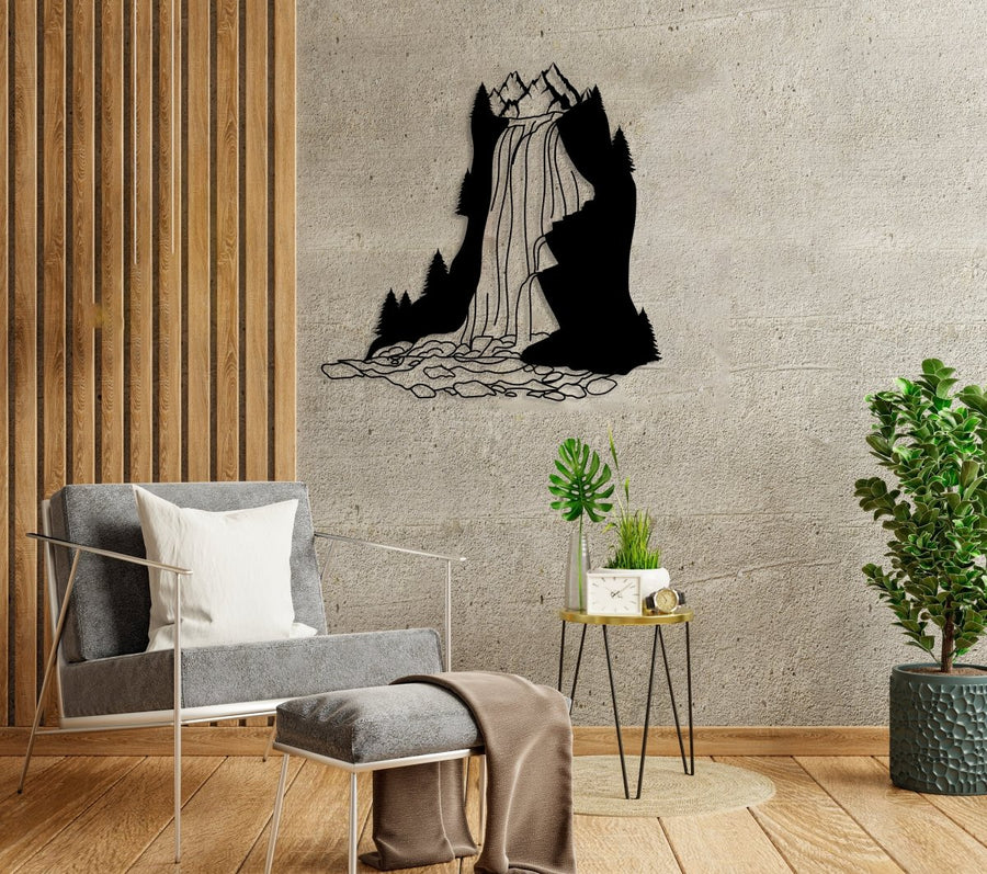 Waterfall Metal Wall Art - BrossHome Metal Wall Art