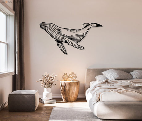 Whale Metal Wall Art - BrossHome Metal Wall Art