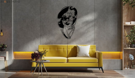 Woman Smoking Wall Art - BrossHome Metal Wall Art