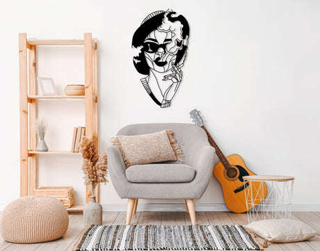 Woman Smoking Wall Art - BrossHome Metal Wall Art