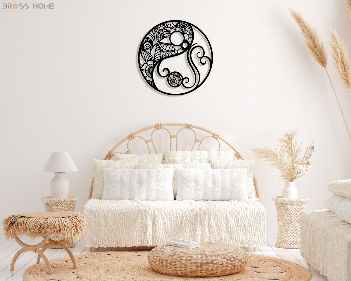 Yin Yang Wall Decor - BrossHome Metal Wall Art