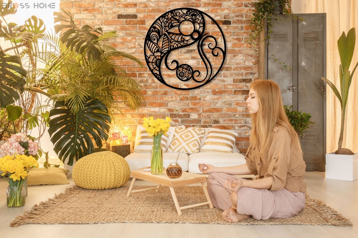 Yin Yang Wall Decor - BrossHome Metal Wall Art