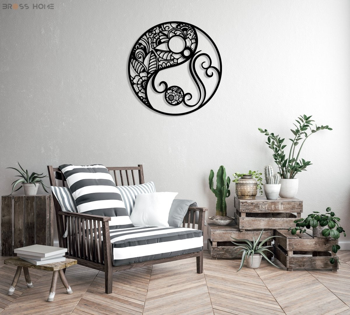 Yin Yang Wall Decor - BrossHome Metal Wall Art