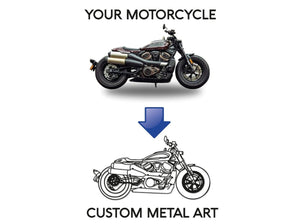 Your Custom Motorcycle Metal Silhouette Wall Art